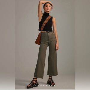 Anthropologie Colette Cropped Wide Leg Ponte Pants
